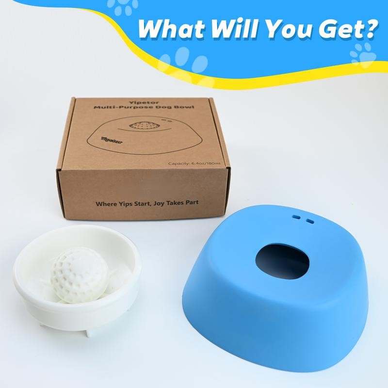 🧡Slow Feeder Dog Bowls for Liquid Treat, [Built-in Rolling Ball] No Spill Bone Broth Dog Licking Bowl, Multi-Purpose Puppy Yogurt Feeder Bowl for All Breeds Dietary Supplement/Post-op Nutrition Feeding-JKL