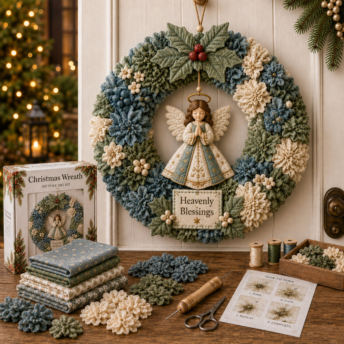 🔥49% Off Last Day - 3D Fabric Poke Wreath DIY Kit