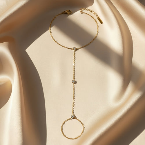 Zircon Finger Chain Bracelet