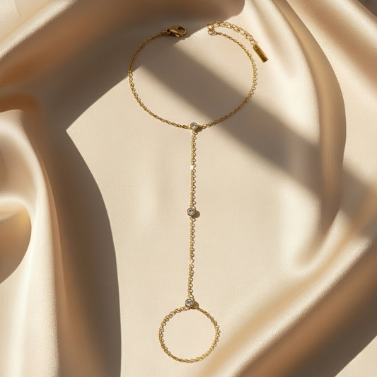 Zircon Finger Chain Bracelet