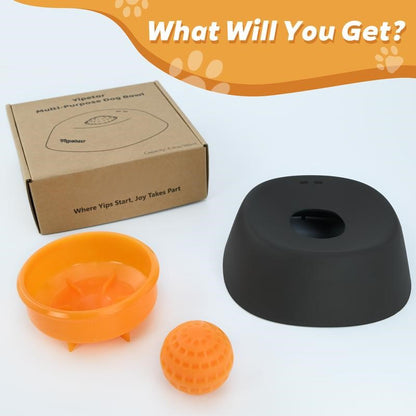 🧡Slow Feeder Dog Bowls for Liquid Treat, [Built-in Rolling Ball] No Spill Bone Broth Dog Licking Bowl, Multi-Purpose Puppy Yogurt Feeder Bowl for All Breeds Dietary Supplement/Post-op Nutrition Feeding-JKL