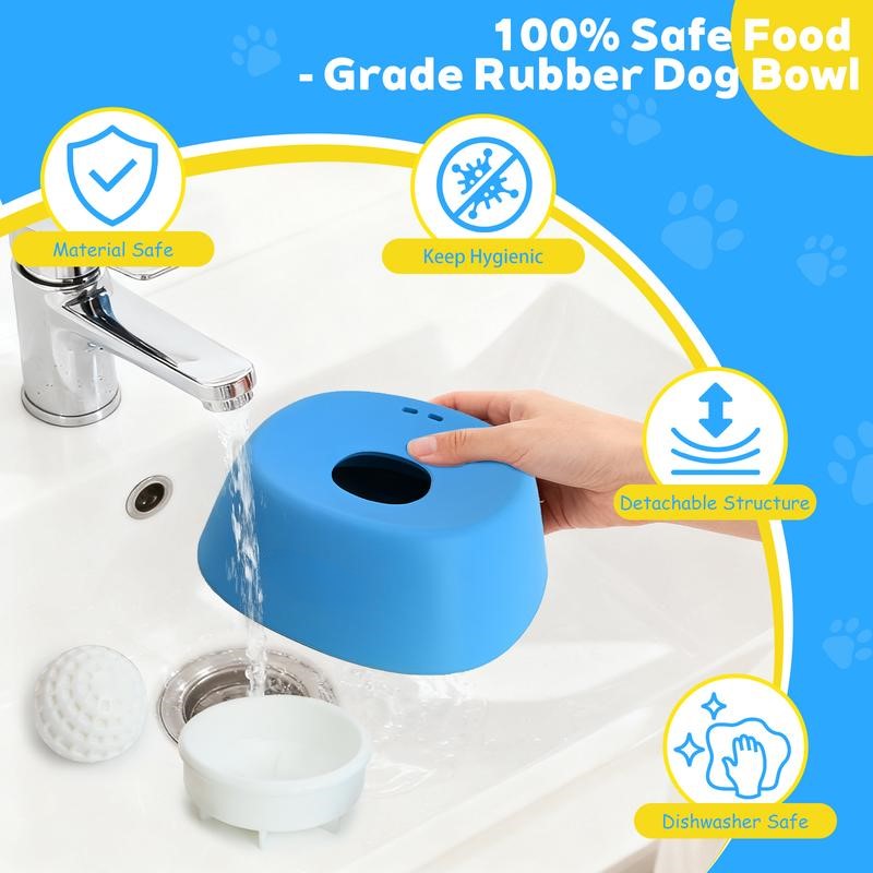 🧡Slow Feeder Dog Bowls for Liquid Treat, [Built-in Rolling Ball] No Spill Bone Broth Dog Licking Bowl, Multi-Purpose Puppy Yogurt Feeder Bowl for All Breeds Dietary Supplement/Post-op Nutrition Feeding-JKL