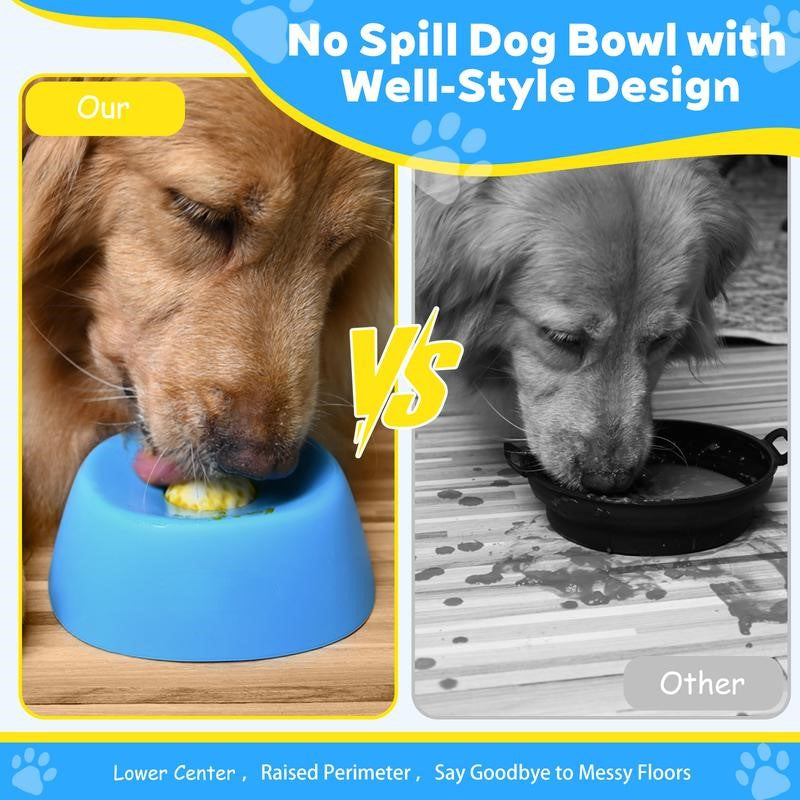 🧡Slow Feeder Dog Bowls for Liquid Treat, [Built-in Rolling Ball] No Spill Bone Broth Dog Licking Bowl, Multi-Purpose Puppy Yogurt Feeder Bowl for All Breeds Dietary Supplement/Post-op Nutrition Feeding-JKL