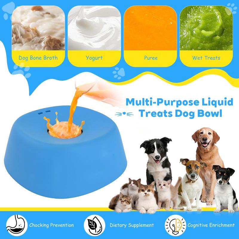 🧡Slow Feeder Dog Bowls for Liquid Treat, [Built-in Rolling Ball] No Spill Bone Broth Dog Licking Bowl, Multi-Purpose Puppy Yogurt Feeder Bowl for All Breeds Dietary Supplement/Post-op Nutrition Feeding-JKL